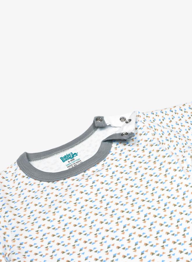 بابيز_بيسك طقم 5 قطع - مريلة، رومبر، قفازات، قبعة، وبدلة نوم - Image 5